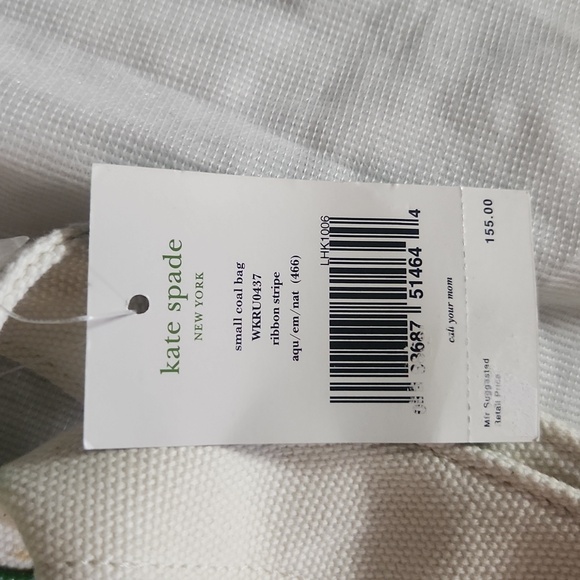 NWT Kate Spade retired small coal bag ribbon stripe - Picture 2 of 4